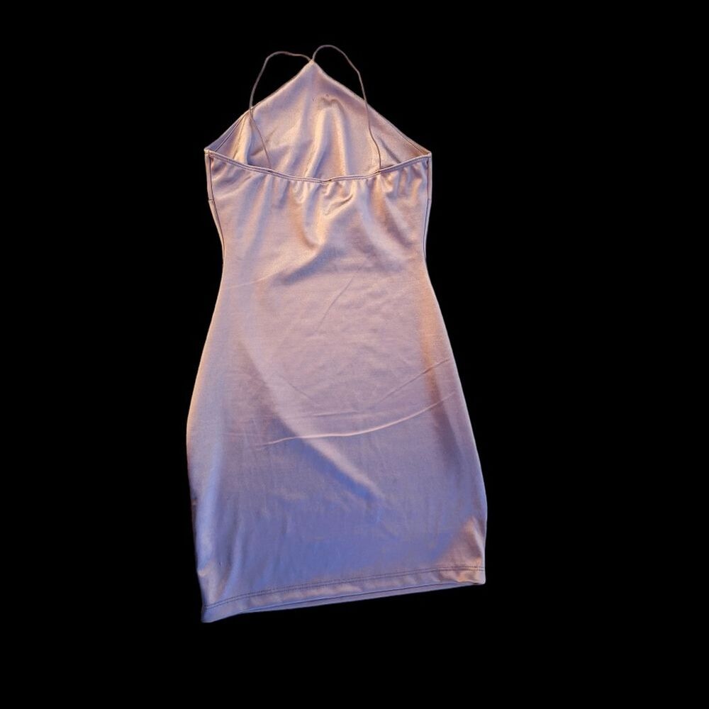 Windsor Satin Mini Women SZ Small Clubwear Sexy Party Hoco Stretch Lavender Bold - Picture 2 of 6